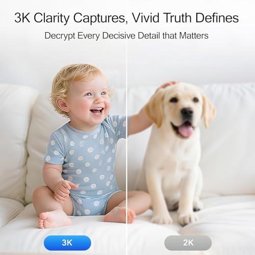 Upgraded 3K Security Camera Indoor, Free Time Lapse, AI Tracking & Face ID, PTZ 5G WiFi Dog/Pet/Baby Monitor Cameras for Home Security, Color Night Vision, Full Duplex 2-Way Talk - style: 3K Cam 1pack