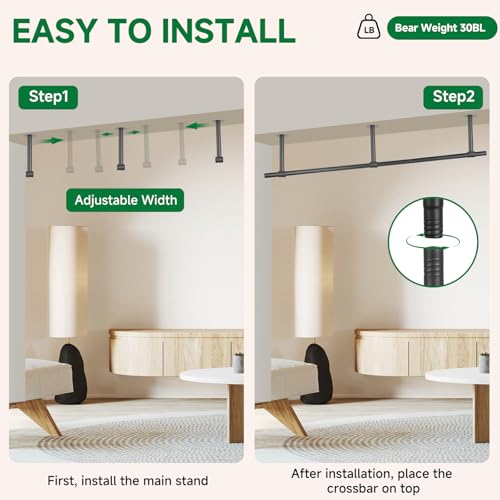 2 pcs Hanging Planters Rod, Plant Hanger Indoor for Window Ceiling, Hanging Plant Shelf for Wall Planter House Plants, Plant Shelves Metal Holder Bar 63 in (Pots, Plants, Chains not Included) - size: 63In Length-2Pcs