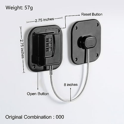 Refrigerator Lock, Heavy Duty Fridge Lock, Combination Lock for Refrigerator Cabinets, Drawers, Safety, Easy Install No Keys Needed (Black-1Pack) - color: Black-1Pack