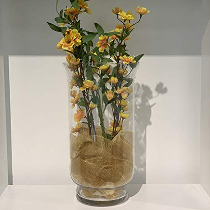 WGV Unique Bouquet Vase, 8" W, 15" H, Clear Tall Hurricane Glass Candle Holder, Floral Planter Terrarium, Home Wedding Event Decor, 1 Piece (VHV0815) - size: Hurricane 15"H