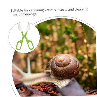 Yardwe Reptile Cleaning Clamp and Feeding Tool Poop Scoop for Tortoise Lizard and Safe and User-Friendly Design for Indoor and Outdoor Use Green