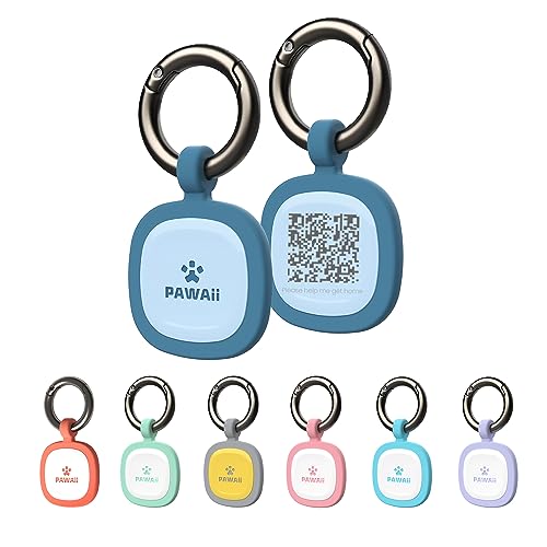 Pawaii Dog ID Tag, Silent Silicone QR Code Tag, Scan Alerts, No App, 1 Pack | Updatable online profile, emergency contacts, no subscription, lost pet recovery, collar friendly, lightweight wear - color: Deep Sea Blue
