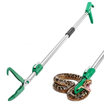 92" Extendable Snake Grabber Reptile Tongs Rattle Snake Catcher | Wide Jaw Handling Tool with Lock and Comfortable Grip - size: 92 inch