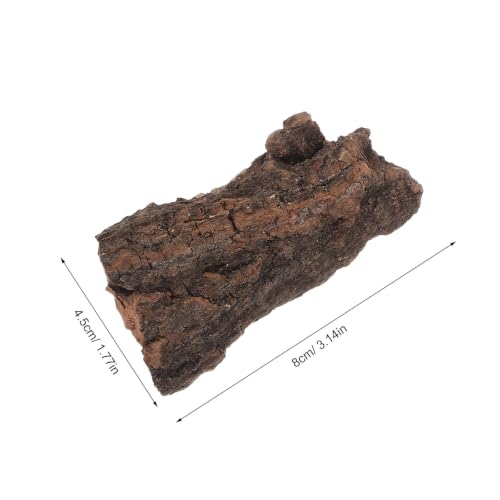 Natural Cork Bark Pieces for Reptile Enclosure, Smooth Edges Wood Substrate 8x4.5x0.4cm, Supports Humidity Gradients and Lowers Skin Abrasions, for Tortoise and Snake in Chameleon