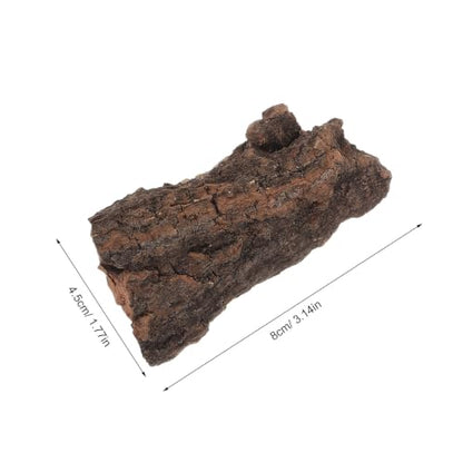 Natural Cork Bark Pieces for Reptile Enclosure, Smooth Edges Wood Substrate 8x4.5x0.4cm, Supports Humidity Gradients and Lowers Skin Abrasions, for Tortoise and Snake in Chameleon