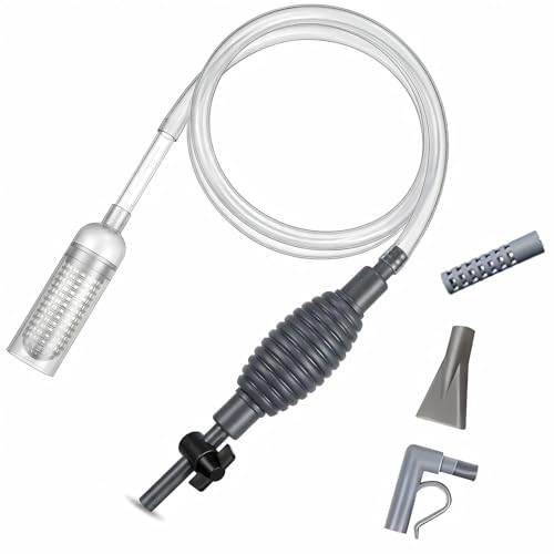 Gravel Cleaner Aquarium Siphon Vacuum Pump, Flow Control 5.7FT Hose 50 Gal | Siphon vacuum for gravel & sand cleaning and water changes. Flow control valve, 5.7FT hose, fits 10–50 gallon tanks.