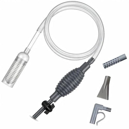 Gravel Cleaner Aquarium Siphon Vacuum Pump, Flow Control 5.7FT Hose 50 Gal | Siphon vacuum for gravel & sand cleaning and water changes. Flow control valve, 5.7FT hose, fits 10–50 gallon tanks.