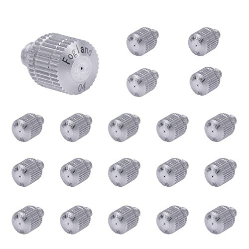 Fogland Stainless Steel Misting Nozzles, 20 Pack, 0.016" Orifice Mist Heads | 10/24 UNC for Outdoor Misting Cooling Systems, Rustproof stainless steel Construction, Anti-clog Replacement Nozzles