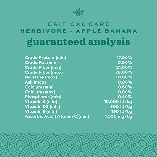 Oxbow Critical Care Herbivore, Rabbit & Guinea Pig, Apple Banana, 141 g | Herbivore Emergency Food, Recovery, Rabbit Food, Recovery Diet, Apple Banana, Syringe, Tube Feeding, Complete Nutrition - size: 4.97 Ounce (Pack of 1)