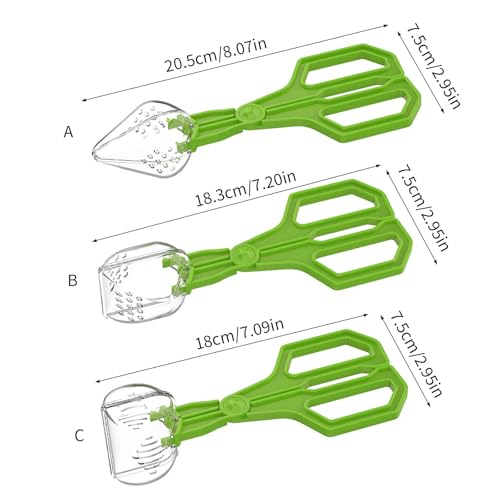 Reptiles Feeding Tongs,Clear Reptiles Feeding Tongs Gentle Creature Catcher Tool with Ergonomic Grip for Safe Handling Easy