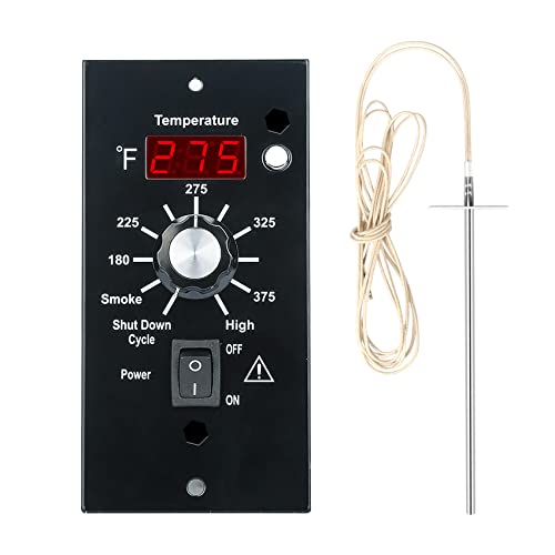Digital Elite Thermostat Control Panel Replacement BAC236 Controller for Traeger Wood Pellet Smoker with 7" RTD Temperature Probe Sensor BAC194 Grill Accessories - color: Grey