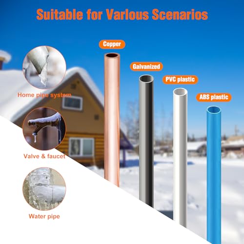 Heat Tape for Water Pipes Roof & Gutter Snow De-Icing 30FT | Heat Cable 5 Watts Per Foot, Water Line Heat Tape Keeps Water Flowing at -40°F 5W/FT, 120V 30 Feet - size: 30FT