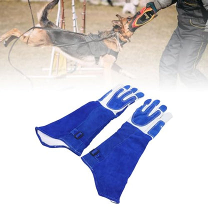 PerGar Animal Handling Glove, PU Cotton Thickened Lengthen Insulated Anti Scratch Protective Gloves for Training Dogs Cat Bird Snake Lizard Wild Animals Reptiles, etc
