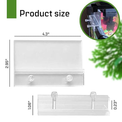 Set of 2 Clear Acrylic Fish Tank LED Light Holder Aquarium Lamp Hanging Aquarium Fixtures Support Stands Box Aquatic Fish Tank Lighting Tools 2PCS
