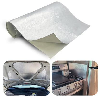 Aluminized Adhesive Backed heat shield tape 12'' X 47'' Thermal Barrier Blanket Mat 2000 Degrees High Temp Protection Material exhaust wrap - size: 12'' X 47''