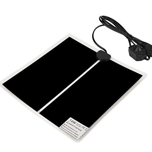 Tbrand Reptile Heating Pad with Temperature Adjustment, 110V 14W Heat Mat for Reptiles Tortoise Snakes Lizard Gecko Hermit Crab Turtle，Under Tank Heating Pad (14W(11inch*11inch)) - size: 14W(11inch*11inch)