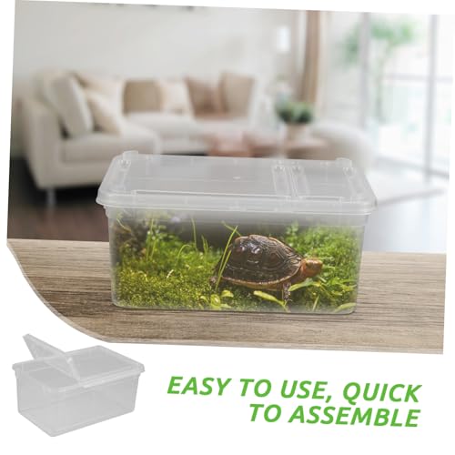Abaodam Reptile Feeding Box Multi Functional Terrarium for Reptiles Spiders Crabs Frogs Compact Lightweight Habitat with Breathable Durable Container for Easy Feeding