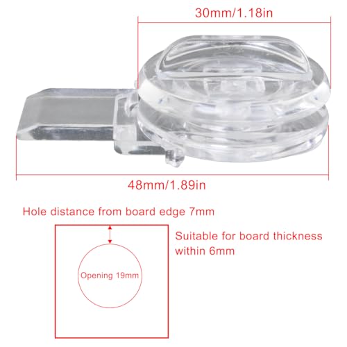 6PCS Acrylic Door Buckle Tongue Lock 1.89 x 1.18 x 0.7in Pet Cage Lock Latch Transparent Hinge Buckle Sliding Door Hasp Door Latch Door Locks