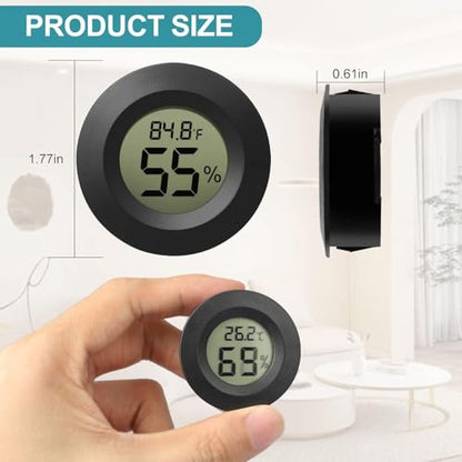 EEEKit Hygrometer Thermometer, 3 Pack LCD Monitor Indoor Humidity Meter, Outdoor Weather Temperature Gauge for Home Office