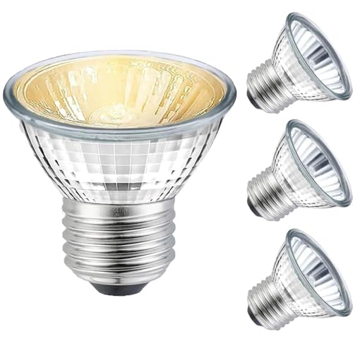 4 Packs 50W Bulb UVB UVA Reptile Light Bulb for Reptiles and Amphibians Use for Turtle, Bearded Dragon, Lizard Cages Heat Lamp Replacement Bulb,Works with Various Lamp Fixtures.