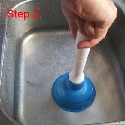 Drain Plunger, Mini Sink Unclogger, Small 4-Inch Clog Remover | Rubber Cup Hand Plumber Helper, Force Tiny Compact Tool with 9" Short Handle for Kitchen Bathroom, Toilet, Shower, Bath Tub - color: Blue