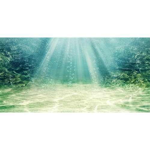 AWERT 48x24 inches Aquarium Background Aquatic Plant Bubble Underwater Ocean Floor Fish Tank Background - size: 48x24in/120x60cm