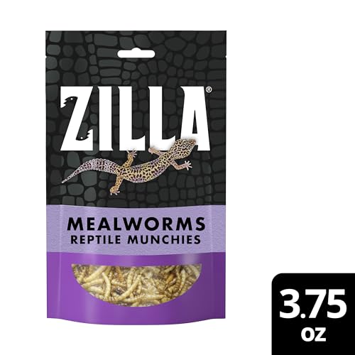 Zilla Reptile Munchies, Mealworms, All-Natural, Dehydrated Mealworms, Ideal for Bearded Dragons, Leopard Geckos, Chameleons and other lizards, Resealable Bag | All-Natural, Dehydrated, Ideal for Bearded Dragons, Leopard Geckos, Chameleons and Other Lizard