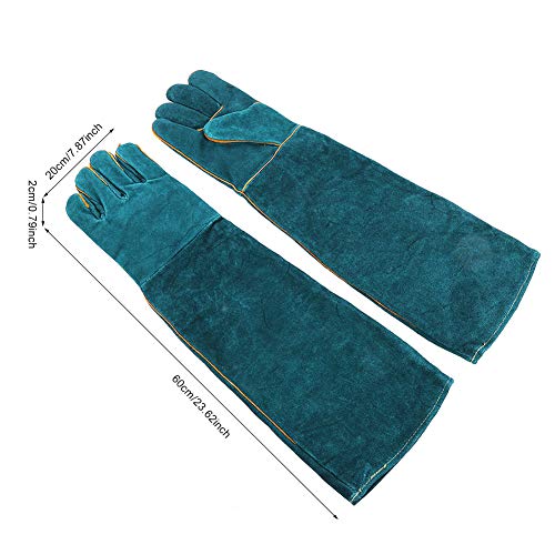 F&Yard Canvas Pet and Reptile Handling Gloves with Extended Arm Coverage, Protection Gloves for Feeding and Grabbing Use