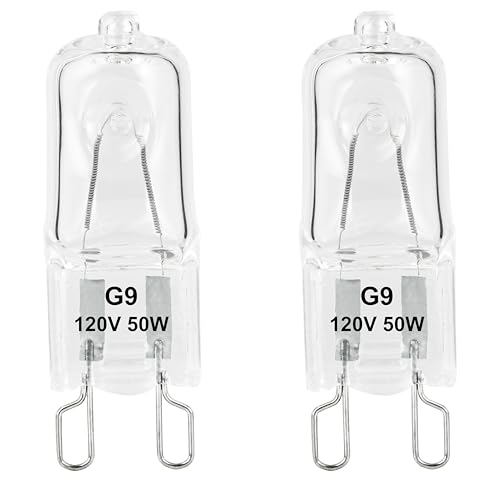 G9 Heat Lamp Bulbs for Reptile,Day White, Mini Halogen Bulb 50W, Infrared Reptile Heat Lamp for Bearded Dragon Gecko Turtle Lizard, Pack of 2 - size: 50W-Pack of 2