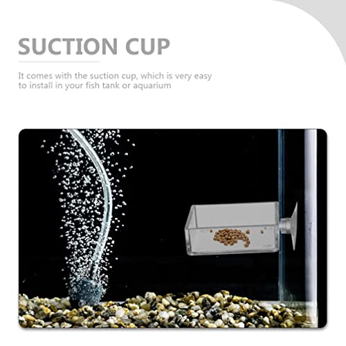 GANAZONO 6pcs Reptiles Food Dishes Feeder Bowls Square Dishes Trays Fish Tank Suction Cups Shrimp Feeder Aquarium Accessories