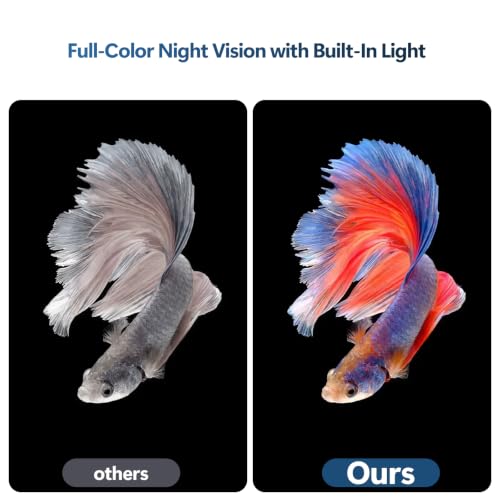 Aquarium Camera for Fish Tank, 2K 3MP Underwater Pet Camera with Close Focus Lens，AI Motion Detection, Dual Band WiFi, Magnetic Mount, Night Vision, App Remote Viewing
