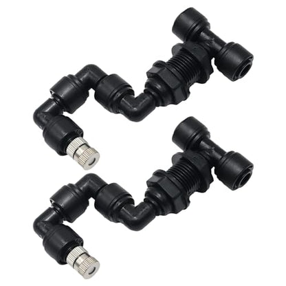 Reptile Misting Spray Nozzle for Rainforest Tank Pet Cooling Adjustable Reptile Nozzle Fogger Mist Sprinkler for Full Water Coverage, Replacement Micro Spray Nozzles (2Pack) - color: 2Pack