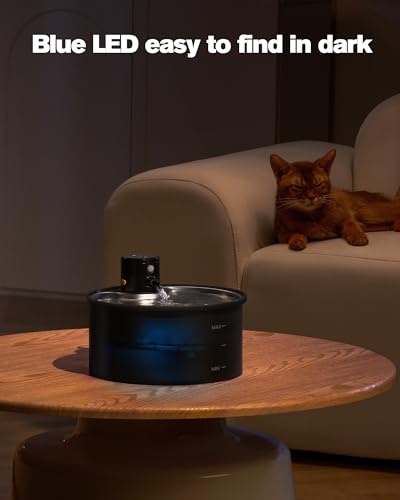 Wireless Cat Water Fountain Cordless: 108oz Battery Operated Cat Fountain | 3.2L Automatic Pet Water Dispenser Rechargeable Drinking Fountains for Cats Indoor with Motion Sensor Multiple Cats and Dogs