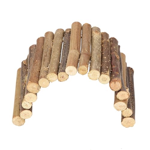 Pssopp Twig Ladder Wooden Fun Bridge for Guinea Pigs Hamster Rat Small Animal(M)