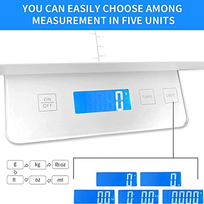 Digital Pet Scale for Small Animal, Whelping Scale,Mini Precision Gram Weight Balance Scale, High Precision 1g, Suitable for Newborn Pets - color: White 1g