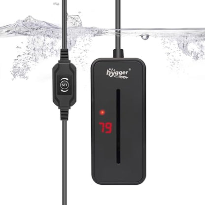 hygger Small Submersible Aquarium Heater 100W Mini Betta Fish Tank Heater with LED Display Adjustable Temperature for 10-20 Gallon Freshwater Saltwater Coral Reef Tanks - size: Medium
