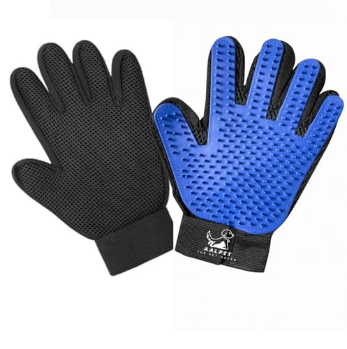 Pet Grooming Glove-Pet Hair Remover Glove- Perfect pet Cleaning Brush Glove- Perfect Washing Glove Brush of the Dog & pet for Short and Long Fur - 1 Pack (Right-Hand), Blue