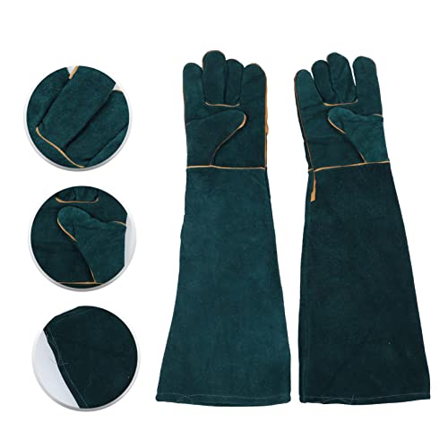 2pcs Bite Resistant Reptile Gloves Pet Grooming Mitts Pet Protective Gloves Dark