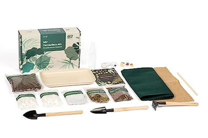 DIY Terrarium Kit with 13 Items Soil Pebbles Sphagnum Moss Activated Carbon Burlap Peat Moss Terrarium Tools Indoor Garden Make Your Own Terrarium - style: Terrarium Kit
