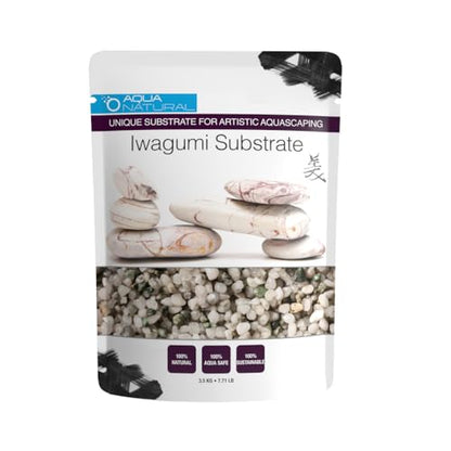 Aqua Natural Iwagumi Pebble Substrate, Silver, 7.7lb | Ultra Premium, For Aquascaping, For Aquariums, For Vivariums and Terrariums