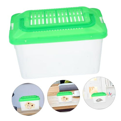 ibasenice Portable and Turtle Feeding Box Transparent Reptile Habitat for Small Pets Lightweight Handheld Aquarium for Hamsters and Tortoises Versatile Animal Transport Container