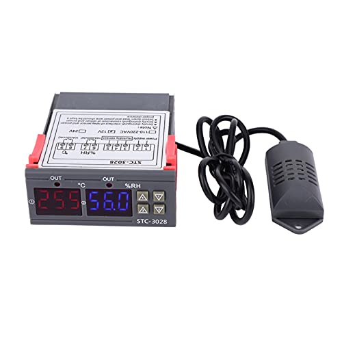 Temperature Controller STC 3028 12V Optional Integrated Sensor for Fermentation Reptile Incubation Home Brewing, 1°C Accuracy 0.1 Resolution Large Screen Display (12V) - size: 12V
