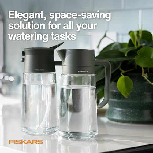 Fiskars 17oz 2-in-1 Mist & Pour Watering Can for Indoor Plants | Space-Saving Glass Plant Mister with Thumb Pump Sprayer and Spout, Boost Humidity & Soak Houseplant Roots, Modern Decor Style - size: Mist/Pour Combo