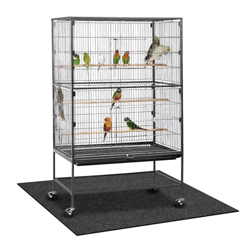 Nuanchu Large Bird Cage Mat, 30 x 36 Inch Under Pet Cage Mat, Absorbent/Waterproof Felt Pad for Bird Cages, Reptile Aquariums, Dog Kennels, with Non-Slip Backing for Hard Floors and Surfaces - size: 30"L x 36"W