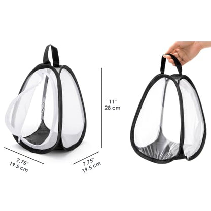 Kingrol 2 Pack Collapsible Insect & Butterfly Habitat Cage, Pop-Up Mesh Butterfly Rearing Enclosure with Clear Viewing Window, Zipper Access & Polyester Base, 7.75 x 7.75 x 11 Inch