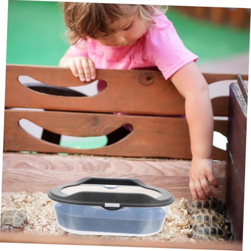 Happyyami 1pc Plastic Turtle Feeding Box Reptile Tank Basking Platform Drainage System for Aquatic Tortoise Habitat and Pet Environment