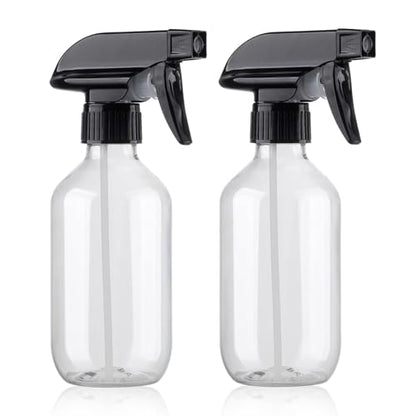 Teyssor Spray Bottles Water Spray Bottle 2 Packs- BPA Free -10 oz/300 ml Plastic Refillable Containers Fine Mist Small Spray Bottle with Adjustable Nozzle for Hair, Cooking, Cleaning - color: Clear-2 pack