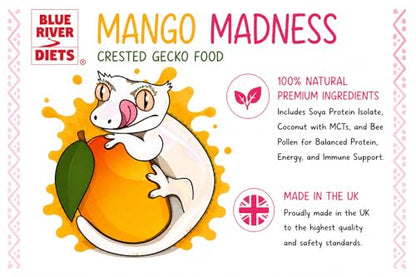 Blue River Diets Crested Gecko Diet | Mango Madness | All Natural Low Fat Complete Gecko Food | 2.1oz