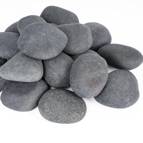 Pulovin 20 lbs River Rocks for Landscaping, Planters, 2"-3" Beach Pebbles | Natural Rocks for Aquarium, Fish Tank, Decorative Garden Stones for Plants, Flower Pots, Vase, Walkways - size: 2-3 Inch