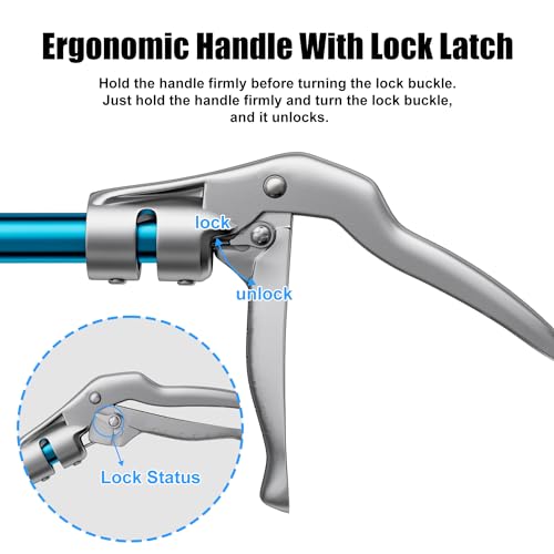 60" Snake Tongs, Professional Aluminum Alloy Standard Reptile Grabber Reacher | Snake Catcher Wide Jaw Handling Tool for Outdoor, Garden, and Emergency Use